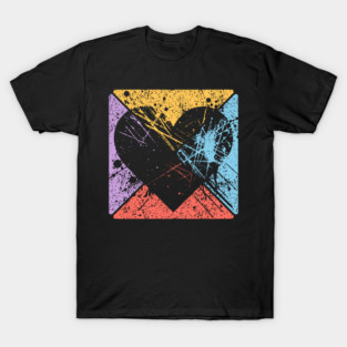 Distressed Heart Retro Pop Art – Vintage Love & Heartbreak T-Shirt