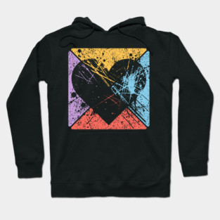 Distressed Heart Retro Pop Art – Vintage Love & Heartbreak Hoodie
