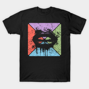 Dripping Lips Grunge Pop Art – Bold Retro Kiss Design T-Shirt