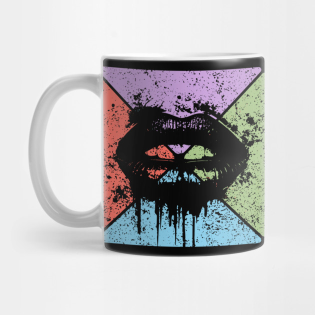 Dripping Lips Grunge Pop Art – Bold Retro Kiss Design by TuncGK