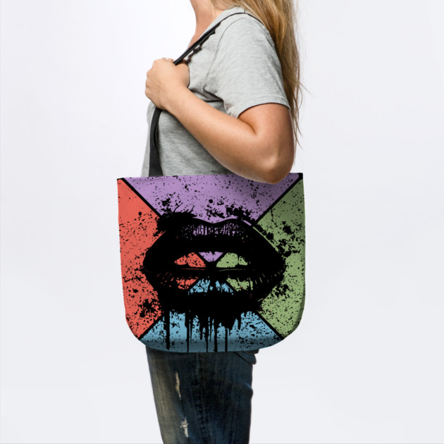 Dripping Lips Grunge Pop Art – Bold Retro Kiss Design by TuncGK