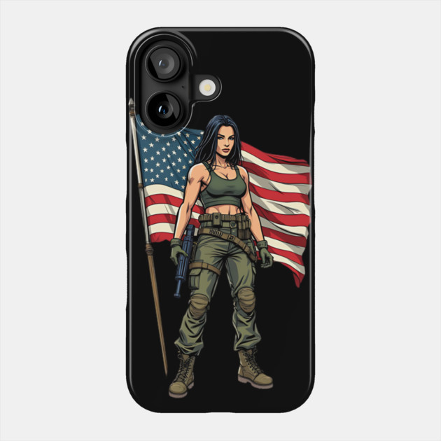 American Patriot Woman Phone Case by animegirlnft