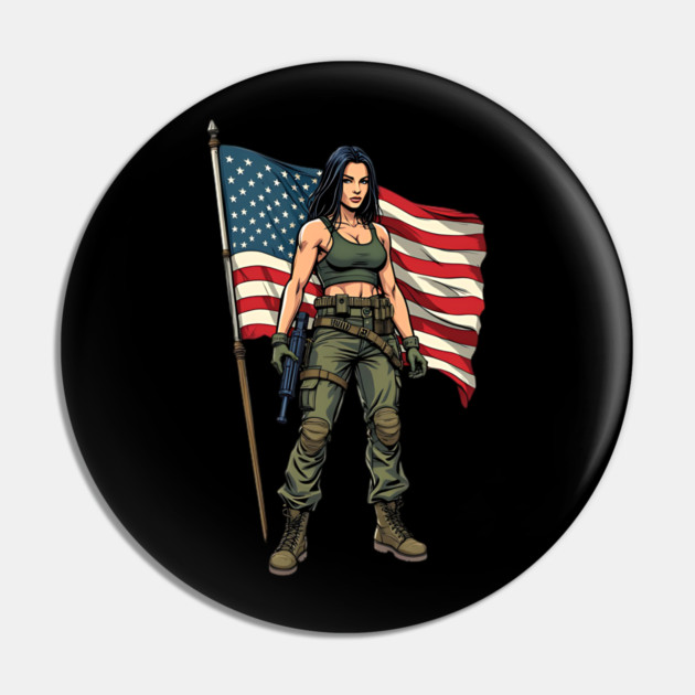 American Patriot Woman Pin by animegirlnft