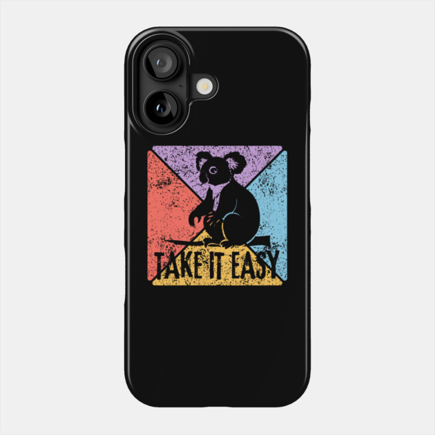 Take It Easy Koala Retro Pop Art – Chill Vibes Aesthetic Phone Case by TuncGK