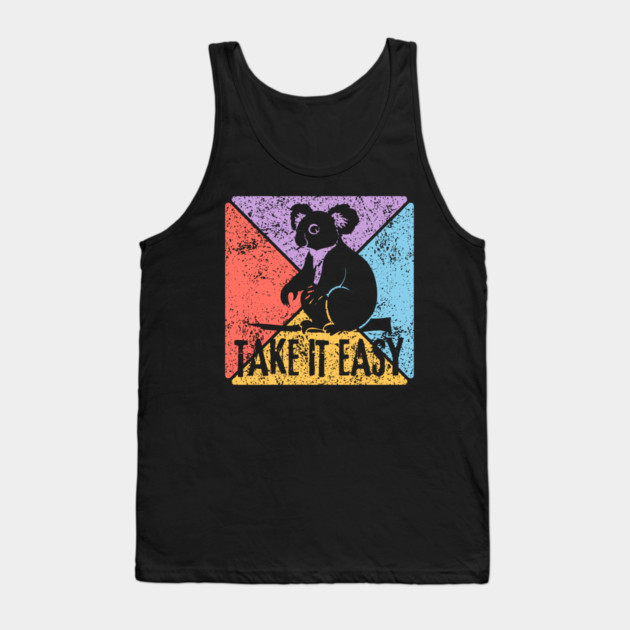 Take It Easy Koala Retro Pop Art – Chill Vibes Aesthetic Tank Top by TuncGK