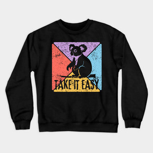 Take It Easy Koala Retro Pop Art – Chill Vibes Aesthetic Crewneck Sweatshirt
