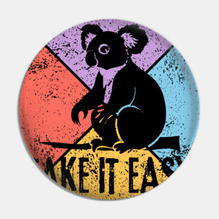 Take It Easy Koala Retro Pop Art – Chill Vibes Aesthetic Pin