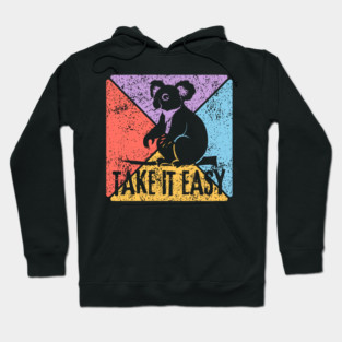 Take It Easy Koala Retro Pop Art – Chill Vibes Aesthetic Hoodie