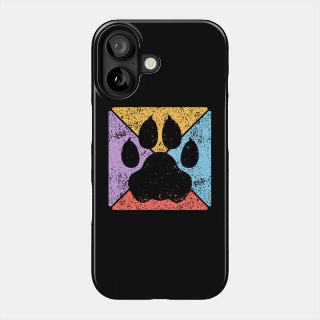 Paw Print Grunge Pop Art – Minimalist Animal Lover Design Phone Case by TuncGK