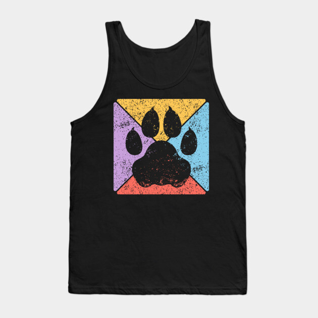 Paw Print Grunge Pop Art – Minimalist Animal Lover Design Tank Top by TuncGK