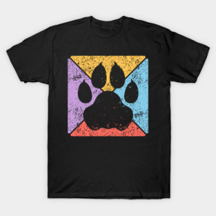 Paw Print Grunge Pop Art – Minimalist Animal Lover Design T-Shirt