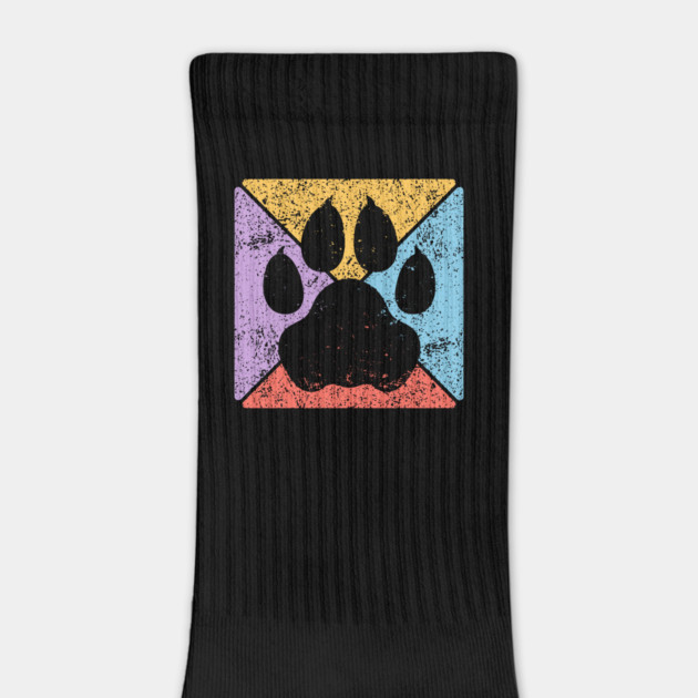 Paw Print Grunge Pop Art – Minimalist Animal Lover Design by TuncGK