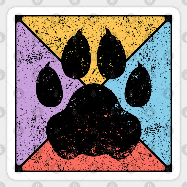 Paw Print Grunge Pop Art – Minimalist Animal Lover Design Sticker by TuncGK