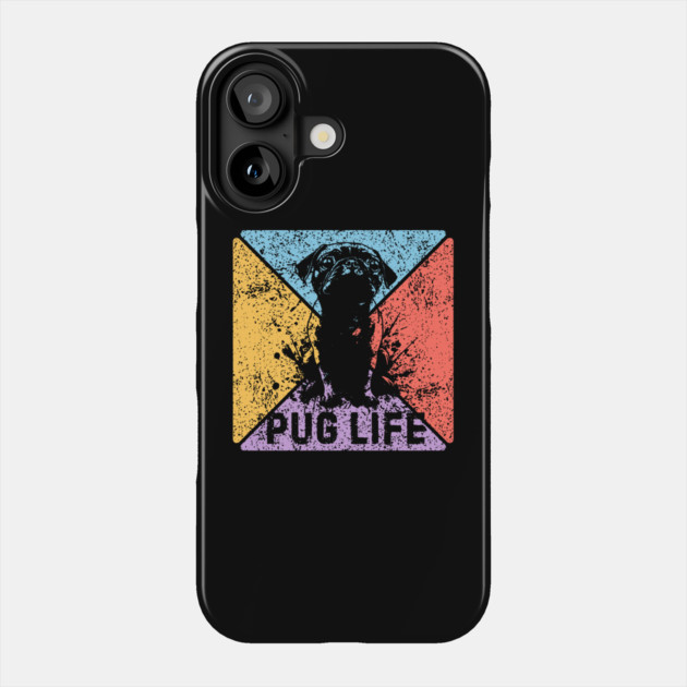 Pug Life Retro Pop Art – Funny Grunge Dog Design Phone Case by TuncGK