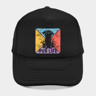 Pug Life Retro Pop Art – Funny Grunge Dog Design Hat