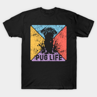 Pug Life Retro Pop Art – Funny Grunge Dog Design T-Shirt