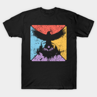 Raven Tribal Pop Art – Mystical Gothic Bird Design T-Shirt