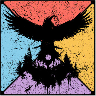Raven Tribal Pop Art – Mystical Gothic Bird Design Posters and Art