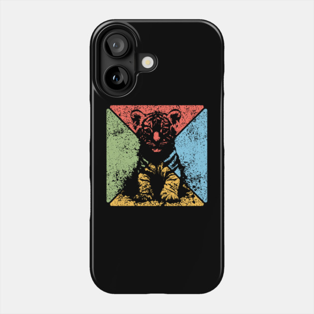 Tiger Cub Retro Pop Art – Wild and Free Animal Aesthetic Phone Case by TuncGK