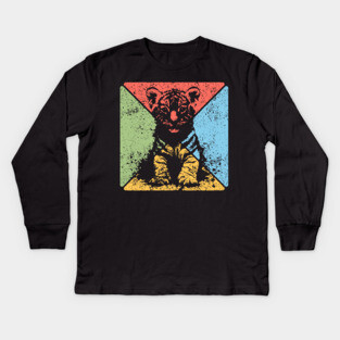 Tiger Cub Retro Pop Art – Wild and Free Animal Aesthetic Kids Long Sleeve T-Shirt
