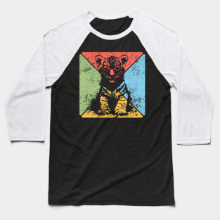 Tiger Cub Retro Pop Art – Wild and Free Animal Aesthetic Baseball T-Shirt