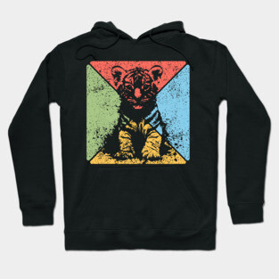 Tiger Cub Retro Pop Art – Wild and Free Animal Aesthetic Hoodie