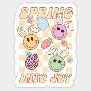 Spring Into Joy Cute Easter Design for Kids Sticker