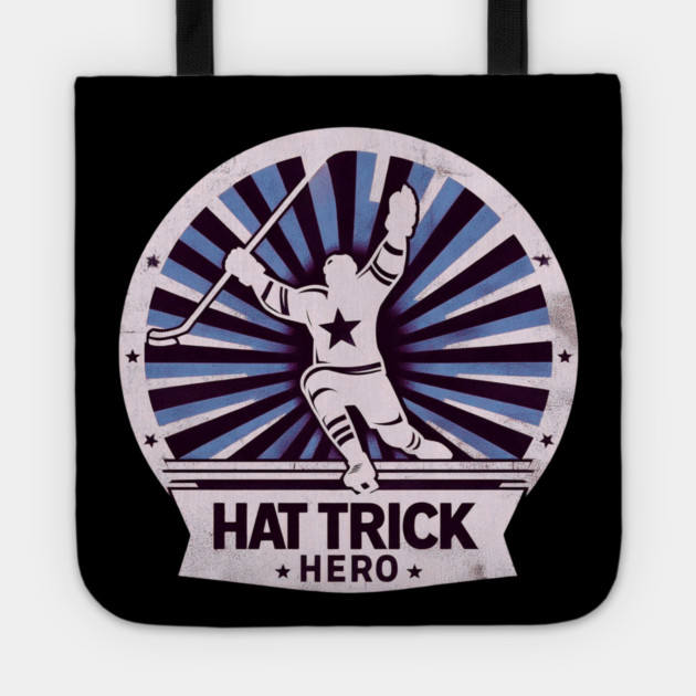 Hat Trick Hero – Vintage Hockey Design Tote by Ben's Store 1