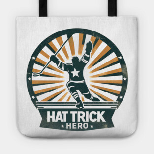 Hat Trick Hero – Vintage Hockey Design Tote