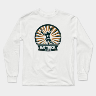 Hat Trick Hero – Vintage Hockey Design Long Sleeve T-Shirt
