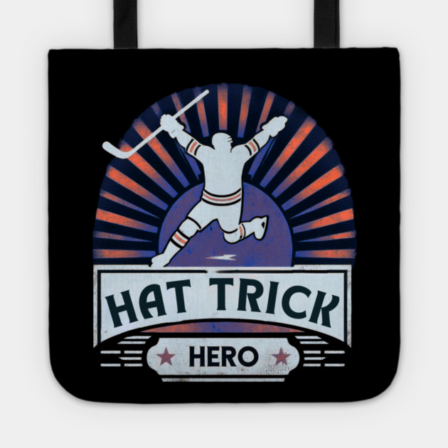 Hat Trick Hero – Vintage Hockey Design Tote by Ben's Store 1