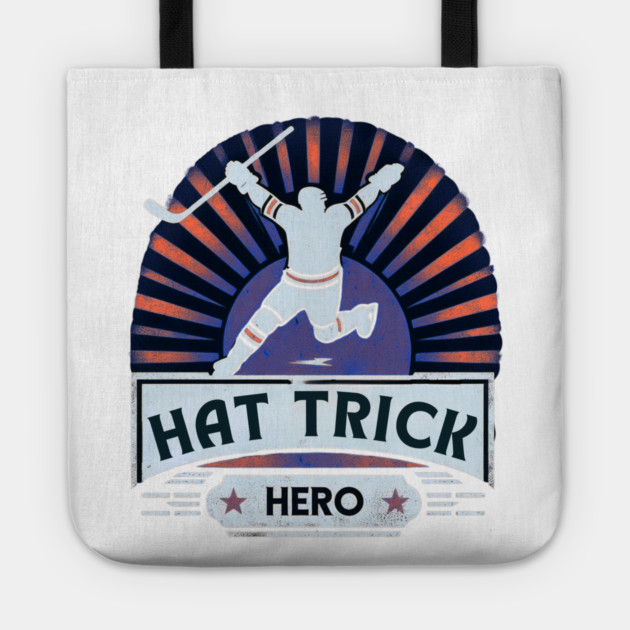 Hat Trick Hero – Vintage Hockey Design Tote by Ben's Store 1