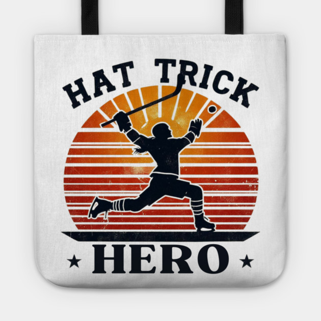 Hat Trick Hero – Vintage Hockey Design Tote by Ben's Store 1