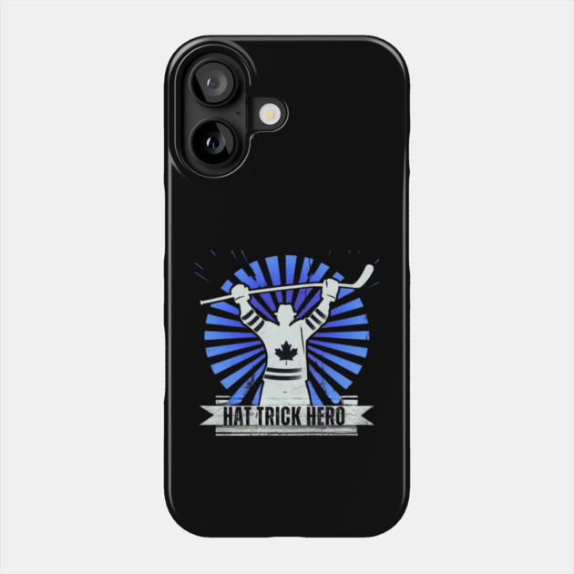 Hat Trick Hero – Vintage Hockey Design Phone Case by Ben's Store 1