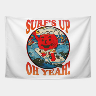 Vintage Kool Aid Surf's Up Oh Yeah Distressed 80's Vibe Tapestry