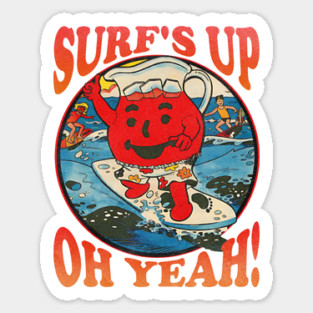 Vintage Kool Aid Surf's Up Oh Yeah Distressed 80's Vibe Magnet