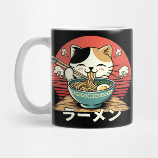 Neko Eating Ramen Mug