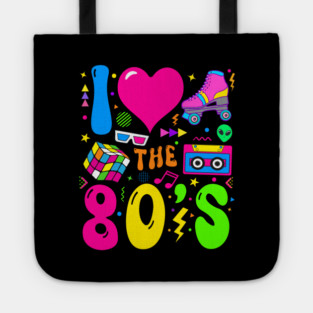 I Love The 80's Party 1980s Themed Costume Tote