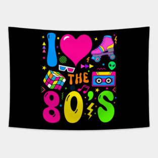 I Love The 80's Party 1980s Themed Costume Tapestry
