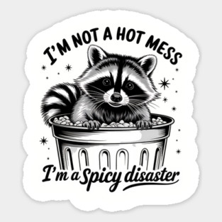 I'm Not A Hot Mess, I'm A Spicy Disaster – Funny Raccoon Quote Magnet