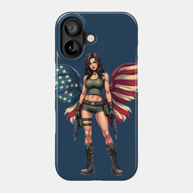 American Flag Angel Phone Case by animegirlnft