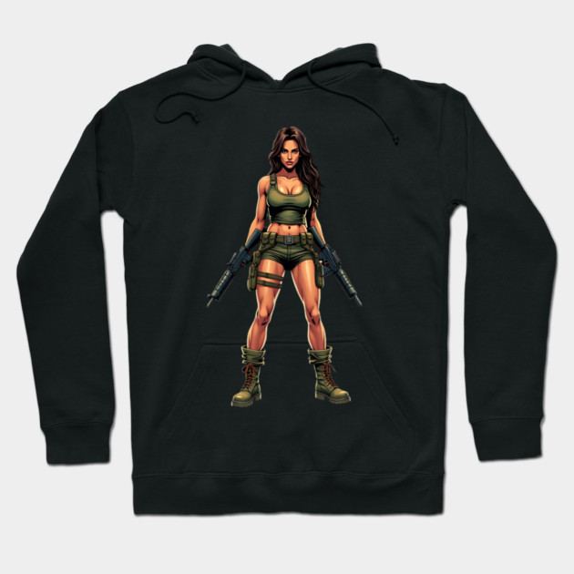 Military Pinup Girl Hoodie by animegirlnft