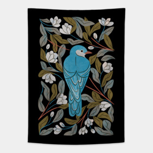 Bluebird and Apple Blossoms Tapestry