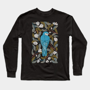 Bluebird and Apple Blossoms Long Sleeve T-Shirt