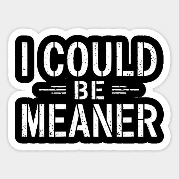 Vintage-Retro-Funny-Meme-I Could-Be-Meaner Sticker by ArtistTee ⭐⭐⭐⭐⭐
