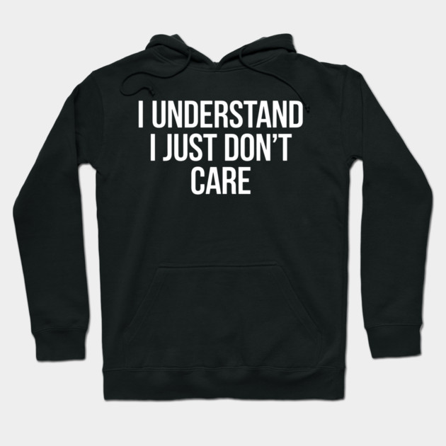 I Understand, I Just Don't Care Hoodie by MakerMind8.2