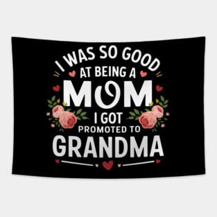 Promoted to Grandma - Hearts & Roses Tapestry