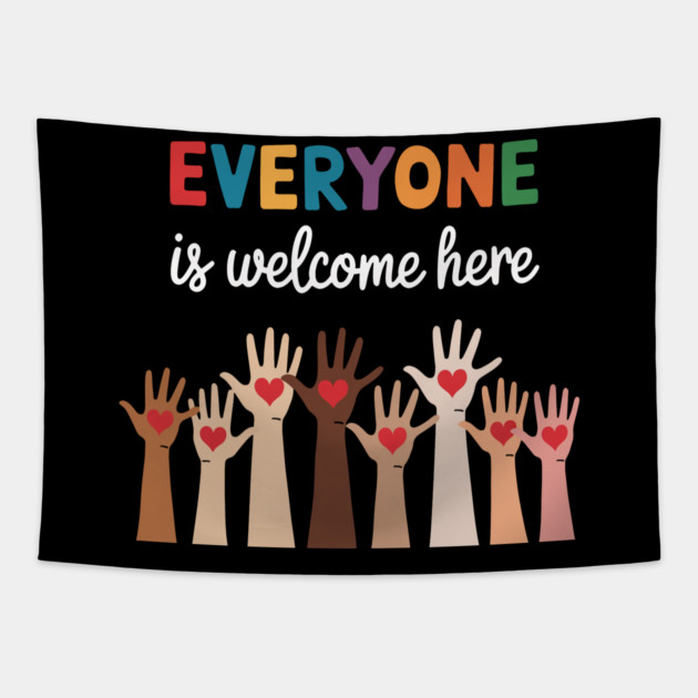 Everyone Is Welcome Here Idaho Teacher Tapestry by Hollow Crest