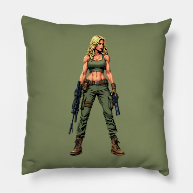 Badass Woman Pillow by animegirlnft