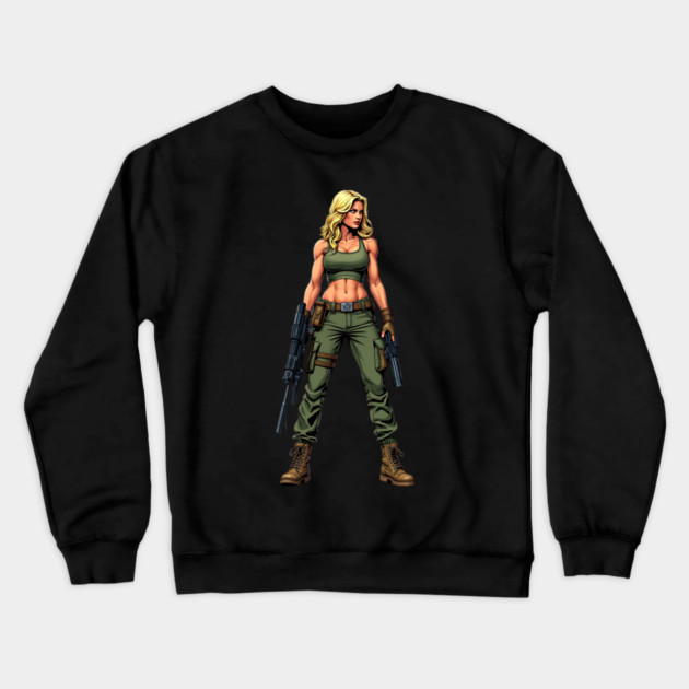 Badass Woman Crewneck Sweatshirt by animegirlnft